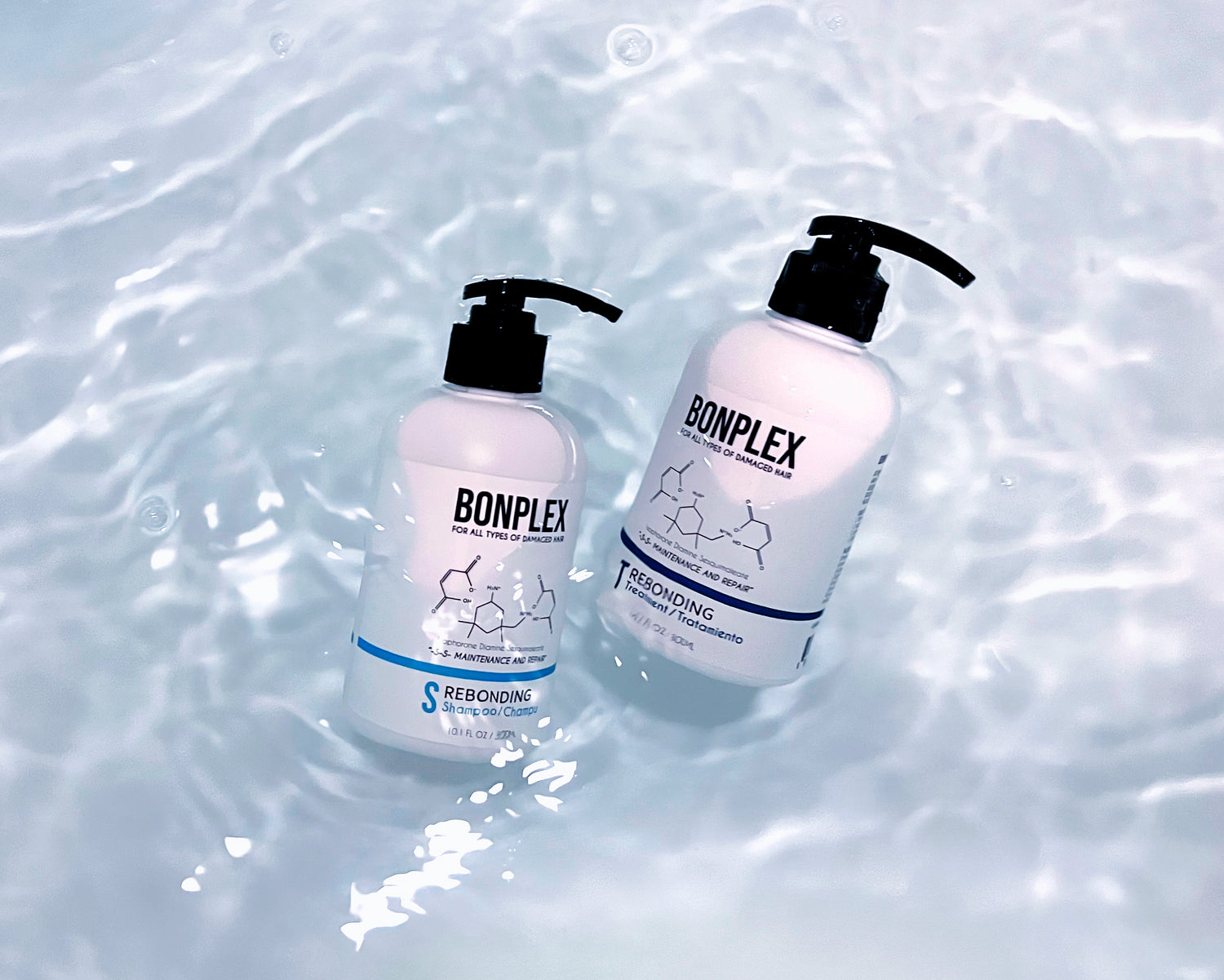 Bonplex Rebonding Shampoo and Treatment duo pack water