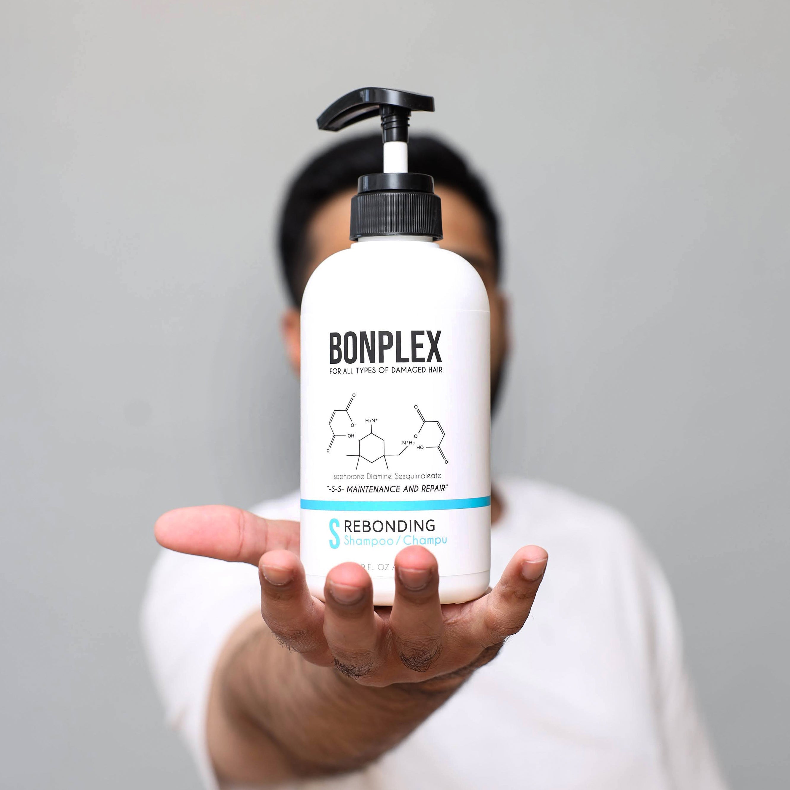 Bonplex Rebonding Shampoo hand