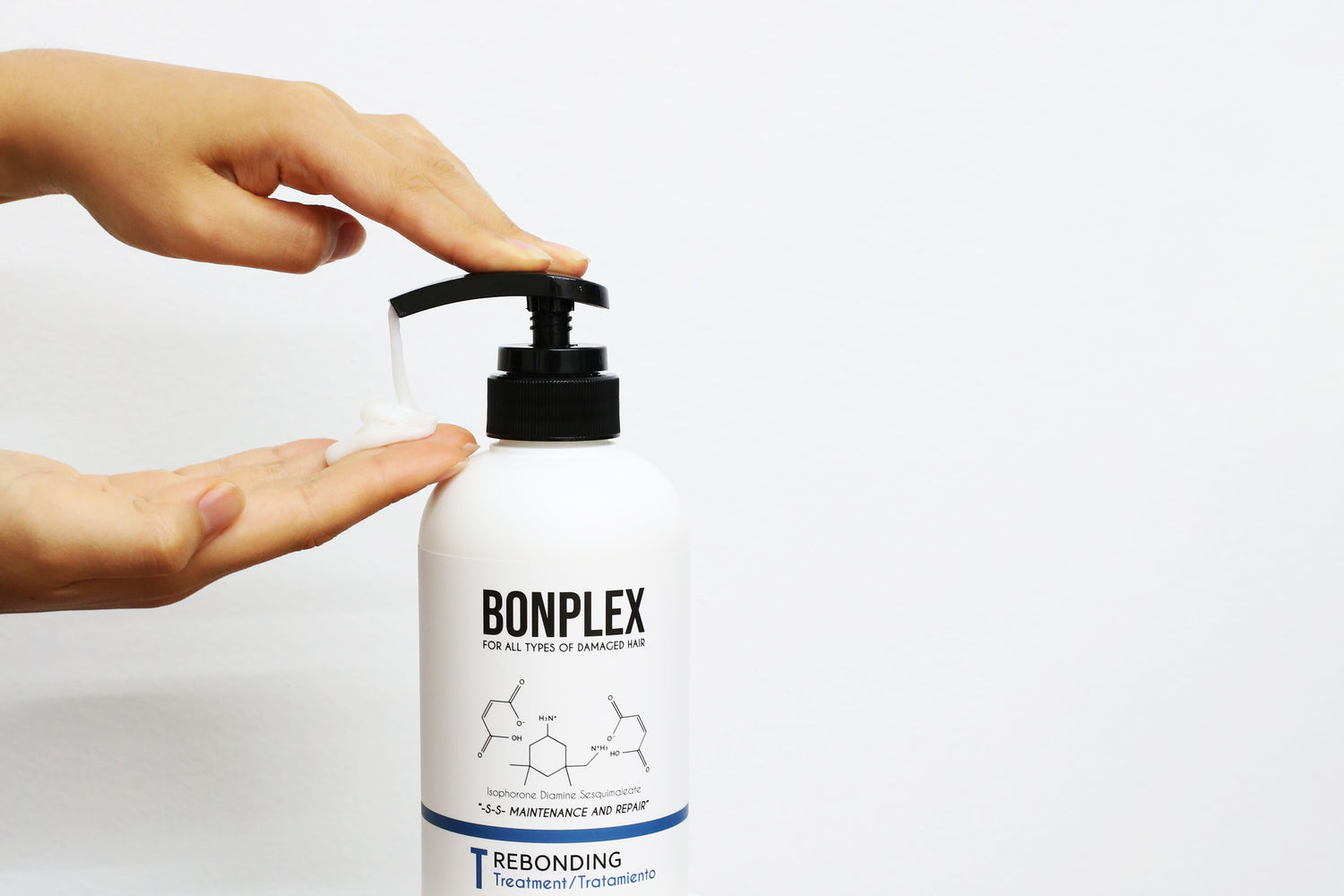 Bonplex Rebonding treatment pump hands cream type
