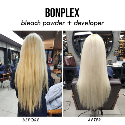 Bonplex Bleach Powder and Developer before and after